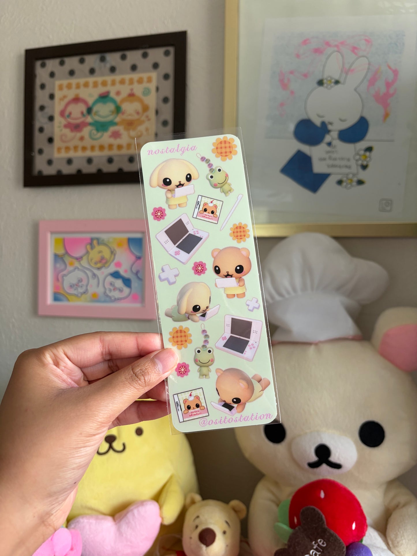 pink video game sticker sheet