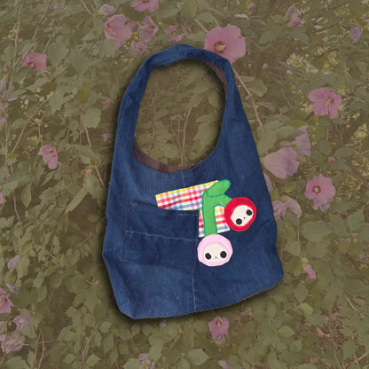 cherry + plaid bag