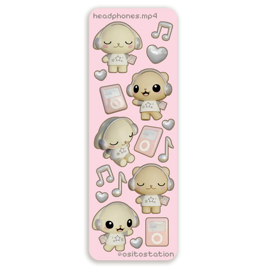 headphones sticker sheet