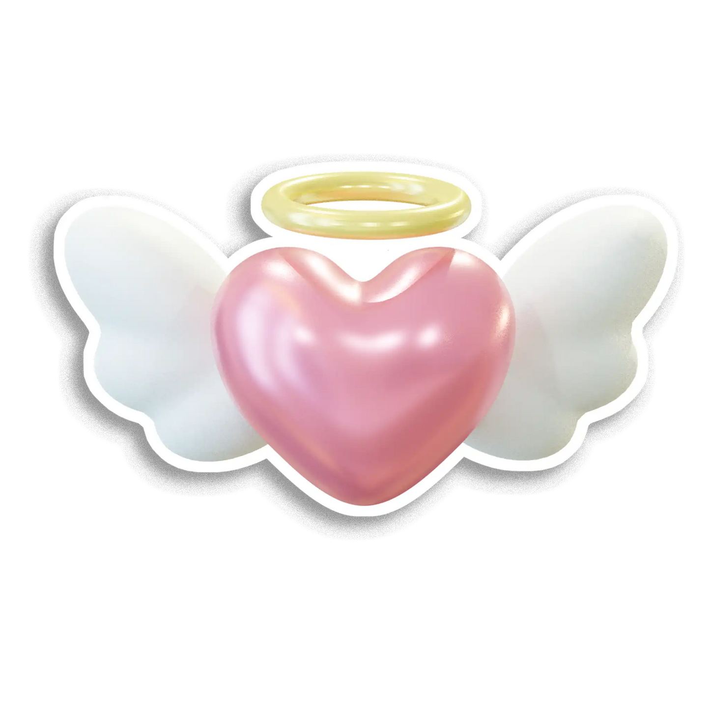 heart with angel wings and halo